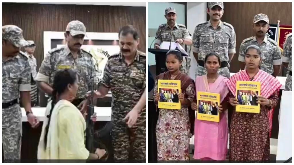 Gadchiroli Naxal Surrender : सरेंडर की लहर में फिर 9 माओवादी ने किया आत्मसमर्पण…! महिला नक्सलियों ने अपने हाथों से सौंपे घातक हथियार…30 लाख का था इनाम…यहां देखें VIDEO