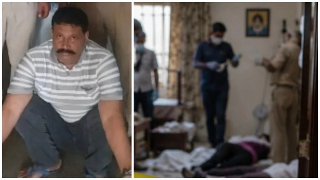 Horrific Double Murder : सिक्योरिटी ऑफिसर ने पत्नी और बेटे को मारीं 14 गोलियां…! बेटी और बहू को भी मारने दौड़ा…पत्नी और जवान बेटे की हत्या कर लाश के पास बैठा रोता रहा आरोपी…घर में मचा खूनी तांडव