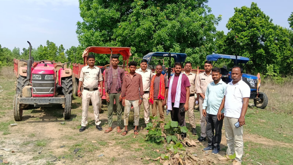 Illegal Mining पर प्रशासन की बड़ी कार्रवाई, सेंदूर नदी क्षेत्र में अवैध रेत परिवहन करते 6 वाहन जब्त, वाहन स्वामियों पर होगी नियमानुसार कार्रवाई