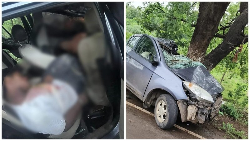 Accident on Central Avenue : अल सुबह तेज रफ्तार का कहर…! भिलाई में पेड़ से टकराई कार…2 युवकों की मौके पर दर्दनाक मौत…गाड़ी से मिली शराब की बोतलें