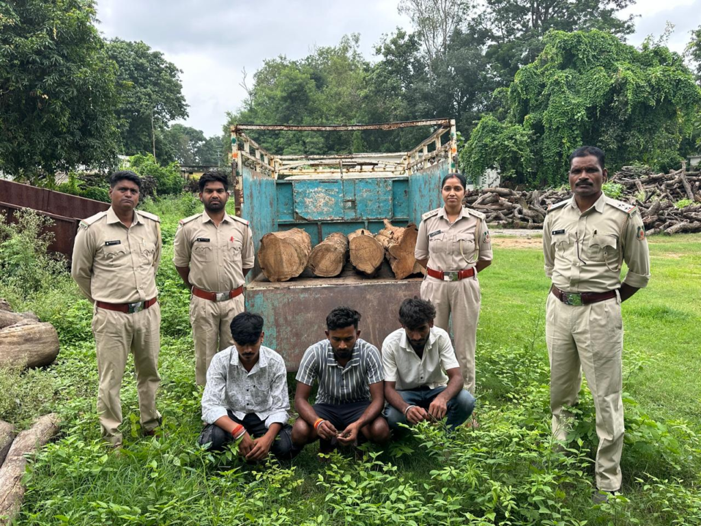 Illegal Transport : रामानुजनगर वन परिक्षेत्र में अवैध काष्ठ परिवहन पर बड़ी कार्रवाई, मुखबिर की सूचना पर रात्रि गश्त के दौरान सागौन लट्ठों से लदा पिकअप वाहन जब्त