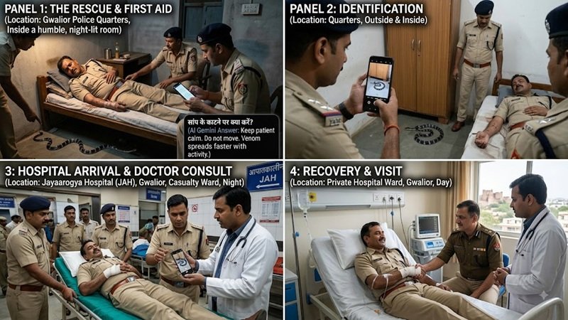 AI Gemini Snake Bite: बिस्तर में छिपा था जहरीला करैत, पुलिस जवान को मारा डंक; AI की मदद से मिला फर्स्ट एड, बची जान