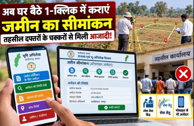 Land Demarcation Online : अब घर बैठे होगा जमीन का सीमांकन, ऑनलाइन पोर्टल से आवेदन, तहसील के चक्कर लगाने की जरूरत नहीं