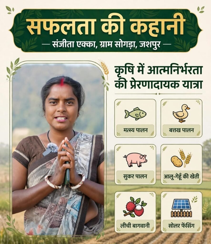 Crop Diversification : धान की पारंपरिक खेती से आगे बढ़कर मत्स्य, बत्तख और सुकर पालन से संजीता एक्का ने लिखी आत्मनिर्भरता की नई कहानी